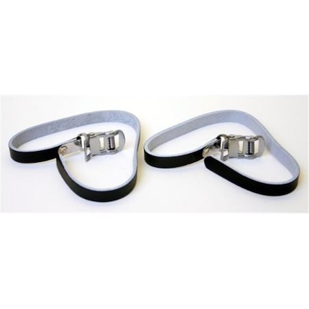 Duo Bicycle Parts DUO Bicycle Parts BPRSL Bicycle Pedal Leather Straps Black; 2 x 9 in. BPRSL